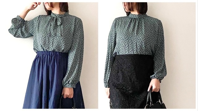 ユニクロのボウタイブラウスが素敵 レース合わせの品良く知的な大人トレンドコーデ Antenna アンテナ