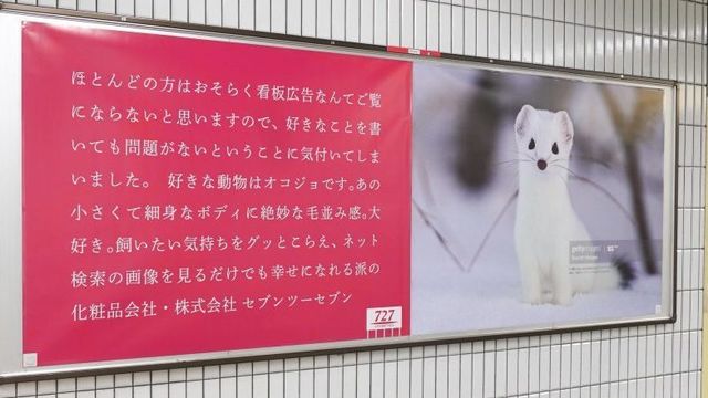 かわいいオコジョの看板 化粧品会社の広告がなぜ 狙いを聞いた Antenna アンテナ