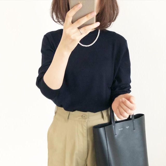 Uniqlo ハイゲージニット パールネックレス Tomomiyuコーデ Antenna アンテナ Uniqlo ハイゲージニット パールネックレス Tomomiyuコーデ Antenna アンテナ