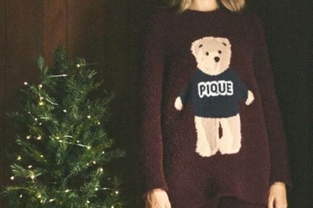 ジェラート ピケのクリスマス くまの耳 付きもこもこルームウェア ベア柄パジャマ Antenna アンテナ