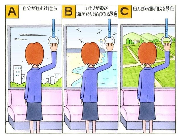 心理テスト 電車に乗っています 窓から見える景色は次のうちどれ Antenna アンテナ