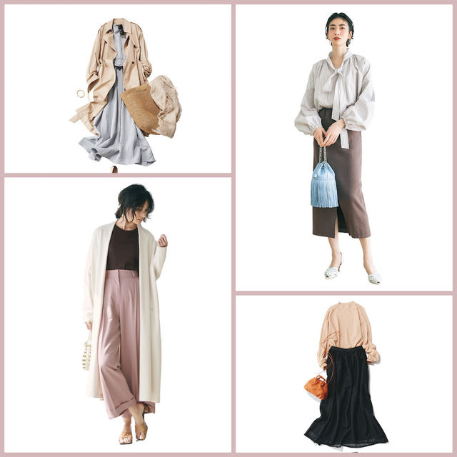 21年春は 女らしくて上品なフェミニンコーデが気分 40代のフェミニンコーデまとめ アラフォーファッション Antenna アンテナ