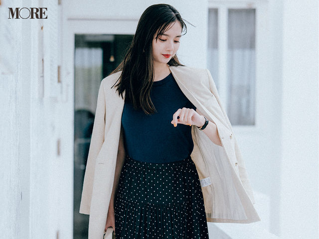 新川優愛 通勤コーデもフレンチシックに夏らしく 軽やか素材で久々出社の着回し8日目 Antenna アンテナ