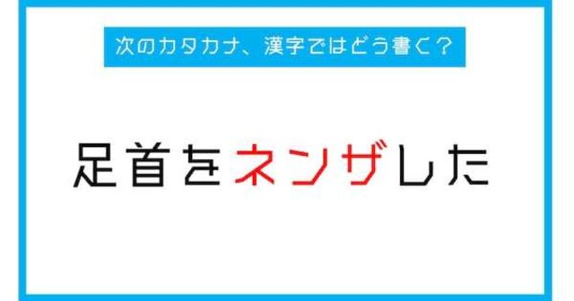 漢字書き取りクイズ 足首をネンザした このカタカナ部分 漢字ではどう書く 第243問 Antenna アンテナ