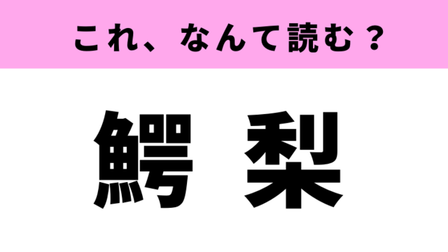 鰐梨 はなんて読む ある食べ物の名前を表す難読漢字 Antenna アンテナ