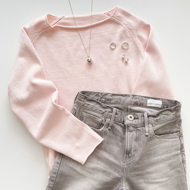 春はピンクが着たい 華奢見えボートネックニット Tomomiyuコーデ Antenna アンテナ 春はピンクが着たい 華奢見えボートネックニット Tomomiyuコーデ Antenna アンテナ