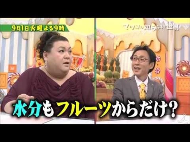 6年間フルーツしか食べない男にマツコ仰天 9 1 火 マツコの知らない世界 Tbs Antenna アンテナ