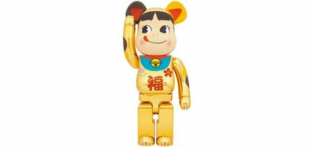 BE@RBRICK 招き猫ペコちゃん 福 金メッキ 1000％ - www