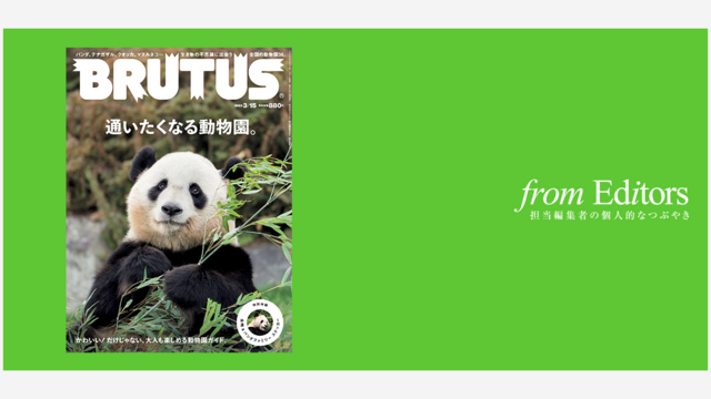 特価ブログ BRUTUS 通いたくなる動物園 パンダ2023年3月15日 本・音楽・ゲーム
