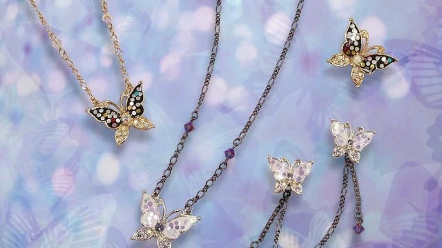 アナスイ“蝶”モチーフの新作ネックレス＆ピアス、桜の花びら×ピンク 