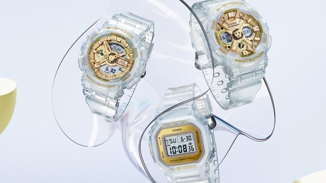 G-SHOCK“スケルトン＆ゴールド”の新作腕時計、コンパクトなスクエア