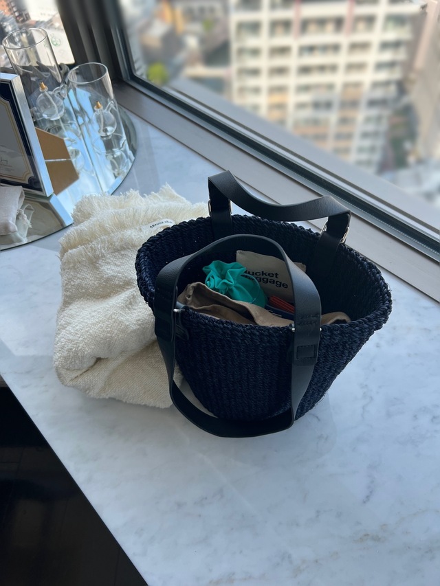 Bucket Baggage Basket カゴバッグ バスケット ネイビー
