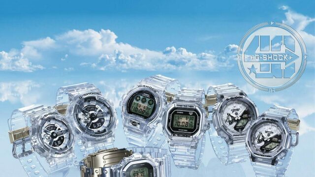 ヘルノ×G-SHOCKのコラボ腕時計、三角格子ラインが浮かび上がるブラック