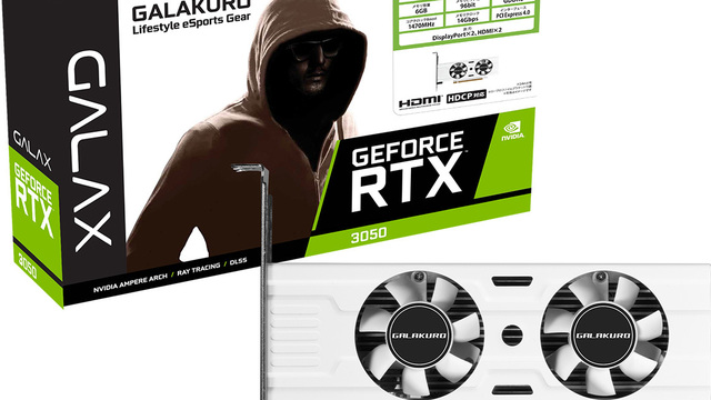 玄人志向】GeForce RTX 3050 ホワイトカラーのデュアルファン搭載 ロー