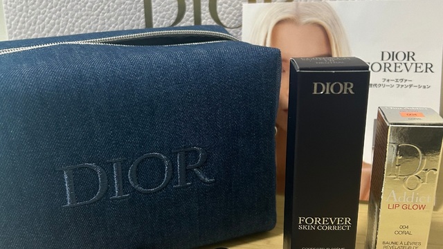 Dior ディオール ノベルティ　デニムポーチ 受け取りました！ ディオール ノベルティ デニムポーチ