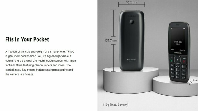 パナソニック 携帯電話 KX-TF400 Panasonic KX-TF400: New feature phone focuses on the basics
