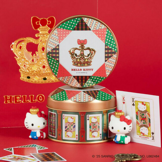 【超レア】ハローキティ クリスマス ビッグトランプ ハローキティの“フィギュア付きお菓子缶”が登場！ トランプ柄
