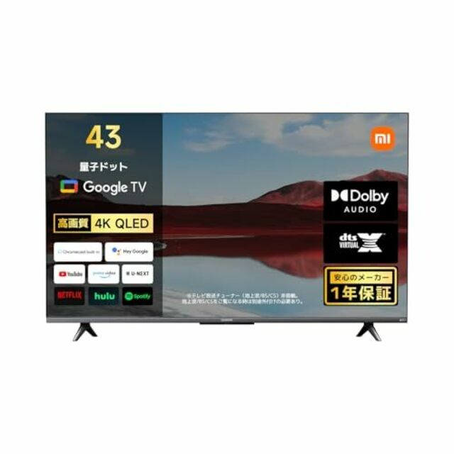 オリオン チューナレステレビ 43V型 4K GL431UA 【公式通販】