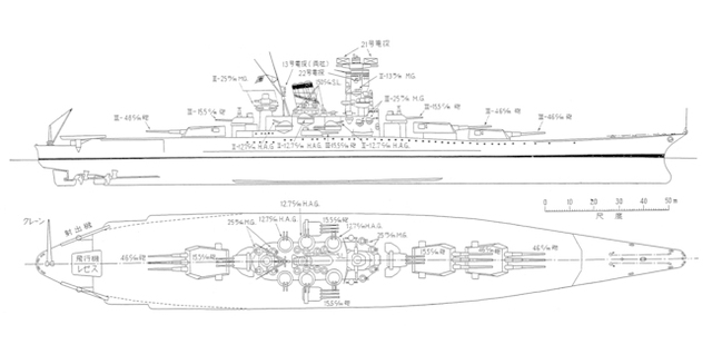 戦艦大和の主砲 副砲は 戦闘力を最大限に考慮した配置だった 戦艦大和 設計と建造 Antenna アンテナ