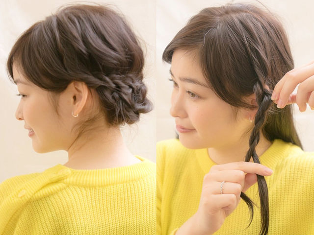 ロープ編みのやり方 サイドの毛束をねじるだけで簡単ヘアアレンジ Antenna アンテナ