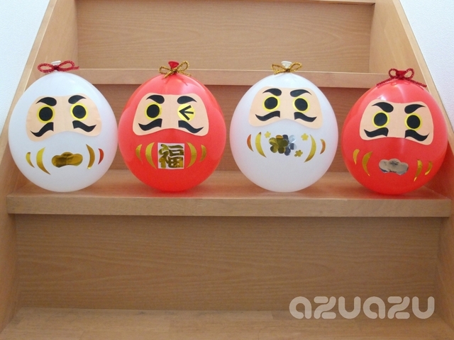 風船と折り紙で正月飾りを手作り 紅白だるまの作り方 Antenna アンテナ