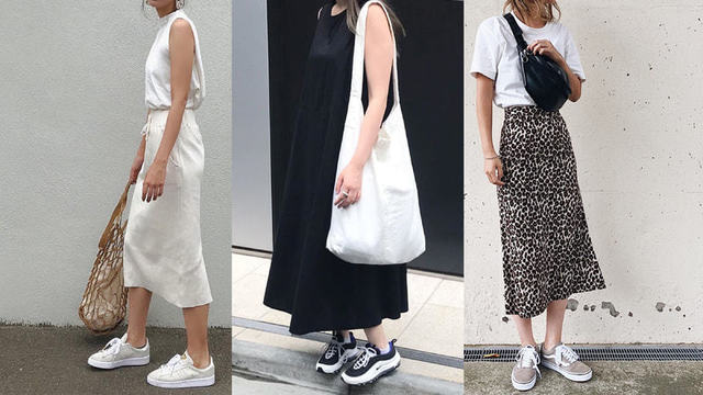 大人のフレアスカートには スニーカーが今っぽい ダサ見えしそうな靴も発表 Antenna アンテナ