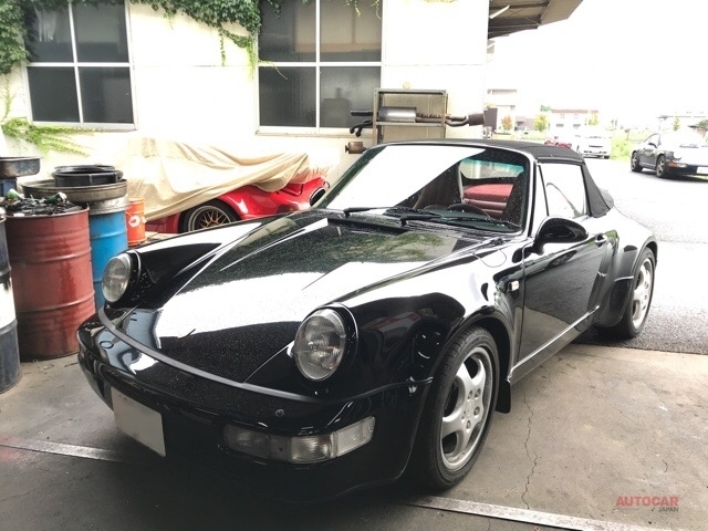 964型ポルシェ911カブリオレ ファクトリーターボルック 車検整備 タペット調整 チェーンケース タペットカバーからのオイル漏れ修理 Antenna アンテナ