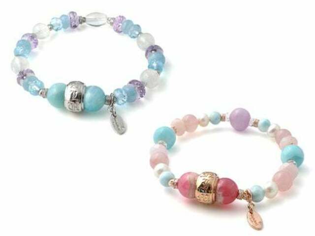 大玉ラリマー21mmクンツァイト淡水パール天然石ブレスレット