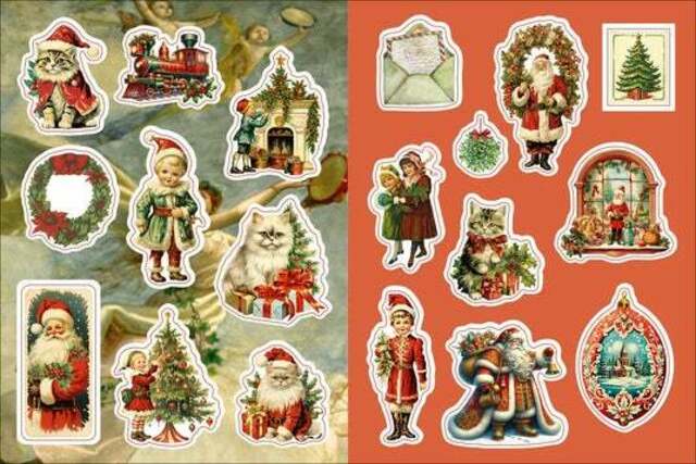 アンティーク調のシールが500枚以上!!】「クリスマス」を彩った