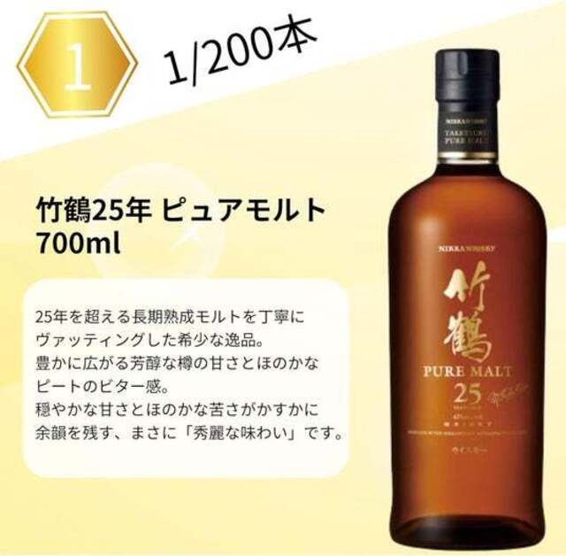 頂点は竹鶴25年】限定200口の真剣勝負。幻の銘柄が狙える