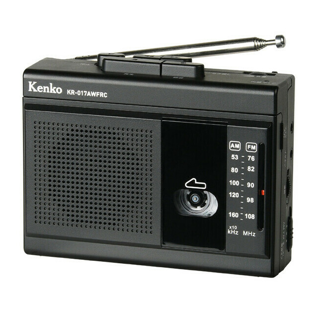 超小型置き型ラジカセ。カセットテープにラジオや音声を録音できる「AM/FM ラジオカセットレコーダー KR-017AWFRC」  antenna*[アンテナ]